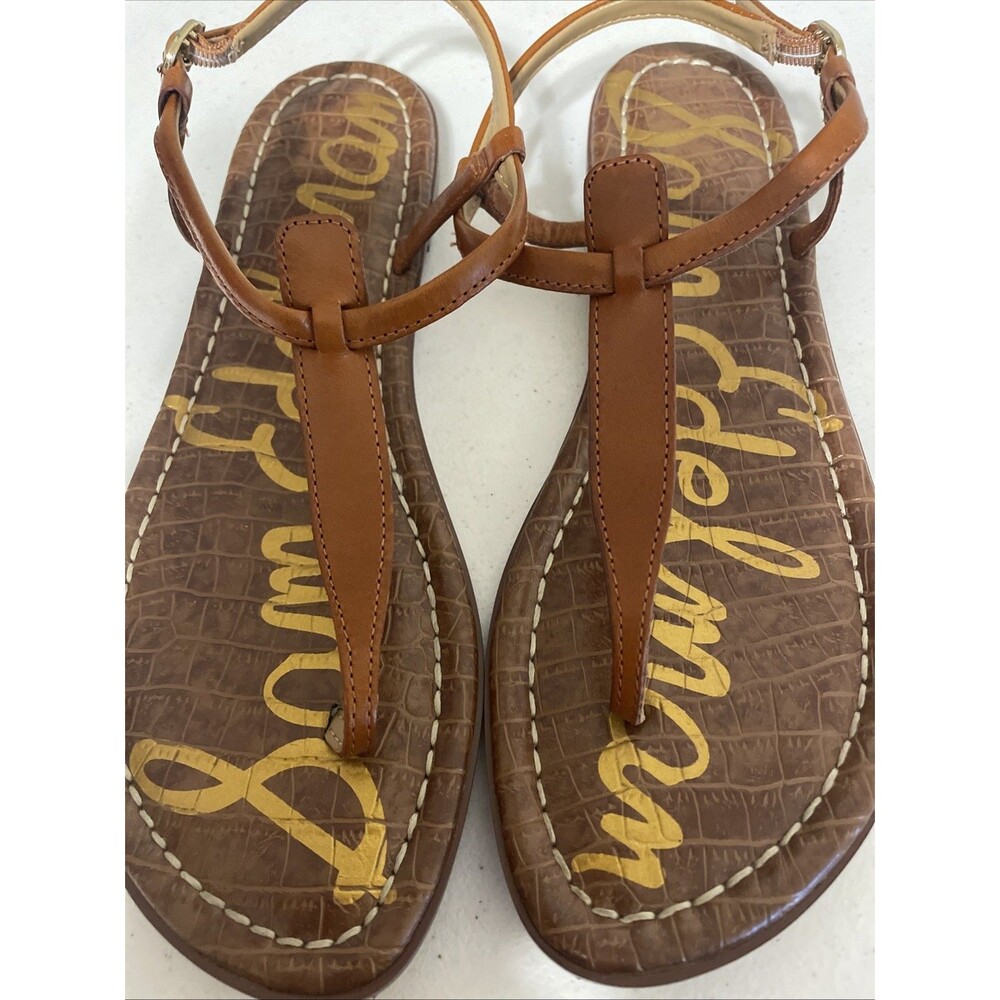 Sam Edelman Women’s Gigi Almond Patent Leather Sandals Size 10